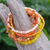 Multi-gemstone beaded stretch bracelets, 'Fancy Dream in Orange' (set of 5) - Set of 5 Orange Beaded Stretch Bracelets from Thailand (image 2) thumbail