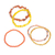 Multi-gemstone beaded stretch bracelets, 'Fancy Dream in Orange' (set of 5) - Set of 5 Orange Beaded Stretch Bracelets from Thailand (image 2b) thumbail