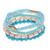 Quartz beaded stretch bracelets, 'Fantastic Five' (set of 5) - Set of 5 Turquoise Beaded Stretch Bracelets from Thailand