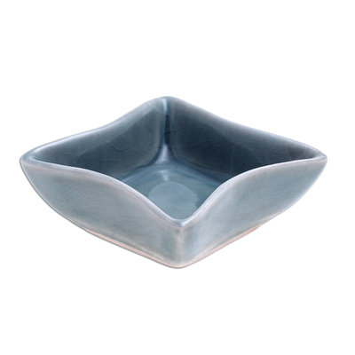 Pellizco de cerámica Celadon - Cuenco pequeño de cerámica cuadrado azul