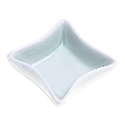 Ceramic pinch bowl, 'Thai Kitchen in Green' - Small Handcrafted Green Celadon Bowl