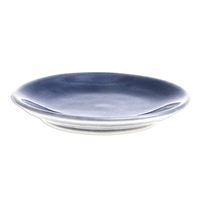 Small celadon ceramic plate, 'Just a Taste in Blue' - Celadon Ceramic Small Plate