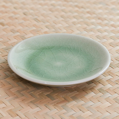 Plato pequeño de cerámica celadón - Plato pequeño de cerámica de Tailandia