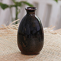 Ceramic bud vase, 'Thai Rustic' - Artisan Crafted Ceramic Bud Vase