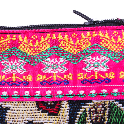 Cotton-blend sling, 'Many Elephants in Pink' - Small Cotton-Blend Sling from Thailand