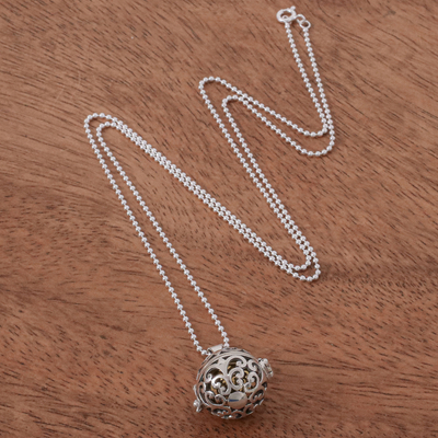 Collar de medallón de plata esterlina - Collar con medallón de plata de ley y latón hecho a mano