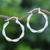 Sterling silver hoop earrings, 'Dancing Silver' - Handcrafted Thai Sterling Silver Hoop Earrings (image 2) thumbail
