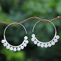 Sterling silver half-hoop earrings, 'Modern Empire' - Handcrafted Sterling Silver Half-Hoop Earrings from Thailand