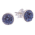 Druzy quartz stud earrings, 'Blue Depth' - Blue Druzy Quartz Stud Earrings Crafted from Sterling Silver (image 2c) thumbail