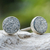 Druzy quartz stud earrings, 'Silver Depth' - Druzy Quartz Stud Earrings Crafted from Sterling Silver (image 2b) thumbail