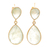 Gold-plated prehnite dangle earrings, 'Golden Drop Dreams' - 18k Gold-Plated Dangle Earrings with Natural Prehnite Stones thumbail