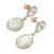 Gold-plated prehnite dangle earrings, 'Golden Drop Dreams' - 18k Gold-Plated Dangle Earrings with Natural Prehnite Stones (image 2b) thumbail