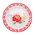 Plato llano de cerámica - Plato de cerámica floral apto para alimentos.