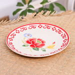 Ceramic dinner plate, 'Poppy Garden in Red' - Food-Safe Floral Ceramic Plate