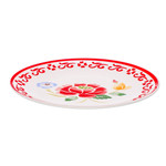 Ceramic dinner plate, 'Poppy Garden in Red' - Food-Safe Floral Ceramic Plate
