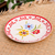 Ceramic luncheon plate, 'Primrose Path in Red' - Handcrafted Ceramic Luncheon Plate