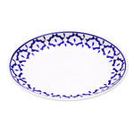 Ceramic plate, 'Blue Pineapple' - Oval Ceramic Plate from Thailand