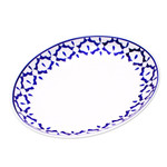 Ceramic plate, 'Blue Pineapple' - Oval Ceramic Plate from Thailand