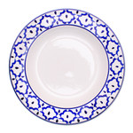 Ceramic luncheon plate, 'Blue Pineapple' - Handcrafted Blue and White Luncheon Plate