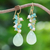 Gold-plated multi-gemstone dangle earrings, 'Paradise Blooming' - 18k Gold-Plated Multi-Gemstone Dangle Earrings from Thailand (image 2) thumbail