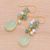 Gold-plated multi-gemstone dangle earrings, 'Paradise Blooming' - 18k Gold-Plated Multi-Gemstone Dangle Earrings from Thailand (image 2b) thumbail