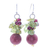 Multi-gemstone cluster dangle earrings, 'Berry Lover' - Colorful Multi-Gemstone Cluster Dangle Earrings