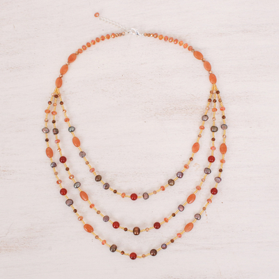 Collar de hilo con múltiples piedras preciosas - Colorido collar de hilo con múltiples piedras preciosas de Tailandia
