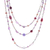 Halskette mit Perlen aus mehreren Edelsteinen - Lila Halskette mit mehreren Edelsteinperlen aus Thailand