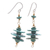Gold-accented dangle earrings, 'Mystic Discs' - Reconstituted Turquoise Dangle Earrings with 14k Gold Accent thumbail
