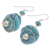 Gold-accented dangle earrings, 'Mystic Discs' - Reconstituted Turquoise Dangle Earrings with 14k Gold Accent (image 2c) thumbail