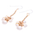 Cultured pearl beaded dangle earrings, 'Pearly Meeting' - Thai Cultured Pearl and Brass Beaded Dangle Earrings