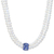 Cultured pearl and lapis lazuli beaded pendant necklace, 'Lapis Lazuli Aura' - Thai Cultured Pearl and Lapis Lazuli Beaded Pendant Necklace thumbail