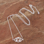 Cubic zirconia pendant necklace, 'Purple Third Eye' - Sterling Silver Pendant Necklace with Purple Cubic Zirconia