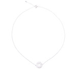 Cubic zirconia pendant necklace, 'Green Heart Chakra' - Sterling Silver Pendant Necklace with Green Cubic Zirconia