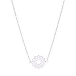 Cubic zirconia pendant necklace, 'Green Heart Chakra' - Sterling Silver Pendant Necklace with Green Cubic Zirconia