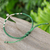 Silver pendant macrame bracelet, 'Petite Flower in Green' - Thai Silver Pendant Beaded Macrame Bracelet in Green (image 2) thumbail