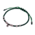 Silver pendant macrame bracelet, 'Petite Flower in Green' - Thai Silver Pendant Beaded Macrame Bracelet in Green (image 2c) thumbail