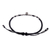 Silver pendant macrame bracelet, 'Petite Flower in Black' - Thai Silver Pendant Beaded Macrame Bracelet in Black