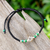 Fine silver pendant bracelet, 'Natural Flower' - Thai Fine Silver & Reconstituted Turquoise Pendant Bracelet