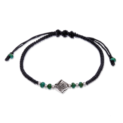 Thai Fine Silver & Reconstituted Turquoise Pendant Bracelet