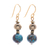 Gold-accented jasper and hematite dangle earrings, 'Golden Planet' - Jasper and Hematite Dangle Earrings with Gold Accented Hooks thumbail