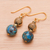 Gold-accented jasper and hematite dangle earrings, 'Golden Planet' - Jasper and Hematite Dangle Earrings with Gold Accented Hooks (image 2b) thumbail