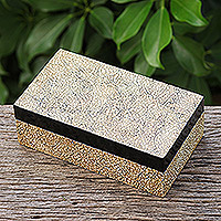 Eggshell mosaic box, 'Quiet Galaxy' - Thai Eggshell Mosaic Decorative Box