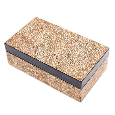 Eggshell mosaic box, 'Quiet Galaxy' - Thai Eggshell Mosaic Decorative Box
