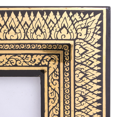 Bilderrahmen aus lackiertem Holz, (5x7) - Thailändischer Bilderrahmen aus goldlackiertem Holz
