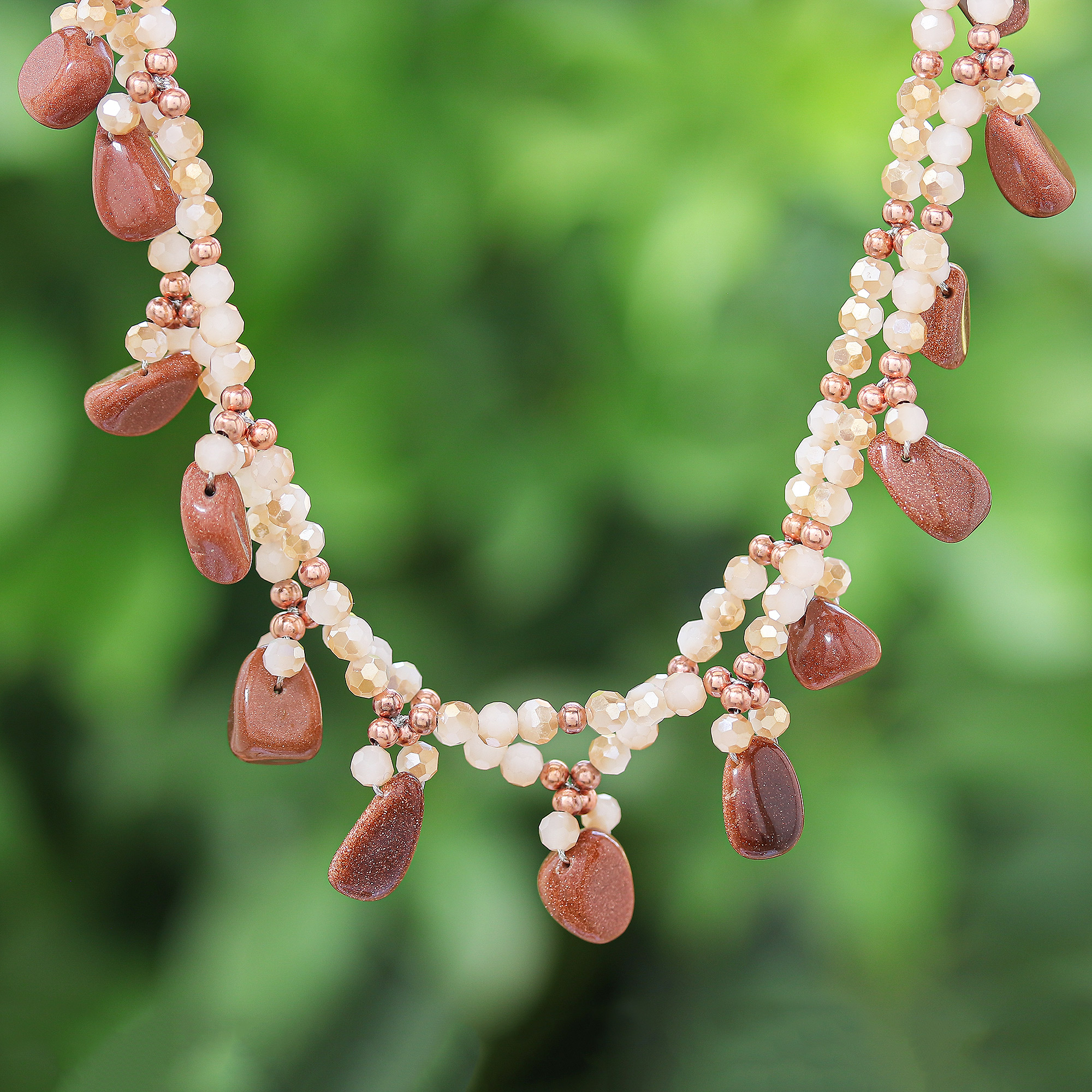 Quality Gold Pink Leather Rose Quartz Beaded Multi Wrap Brass