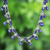 Cultured pearl beaded necklace, 'Wonderful Blue' - Blue Cultured Pearl Beaded Necklace with Silver Accents (image 2) thumbail