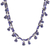 Cultured pearl beaded necklace, 'Wonderful Blue' - Blue Cultured Pearl Beaded Necklace with Silver Accents thumbail