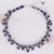 Halskette aus blauen Zuchtperlen mit silbernen Akzenten