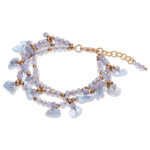 Aquamarine beaded bracelet, 'Wonderful Light Blue' - Aquamarine Beaded Bracelet with 14k Gold Accents